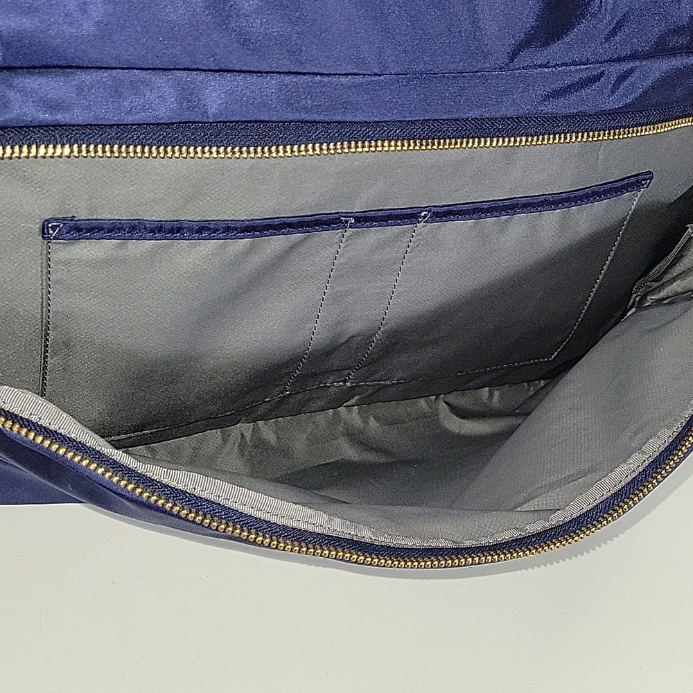 Tumi Blue Nylon/Leather Business Tote Bag